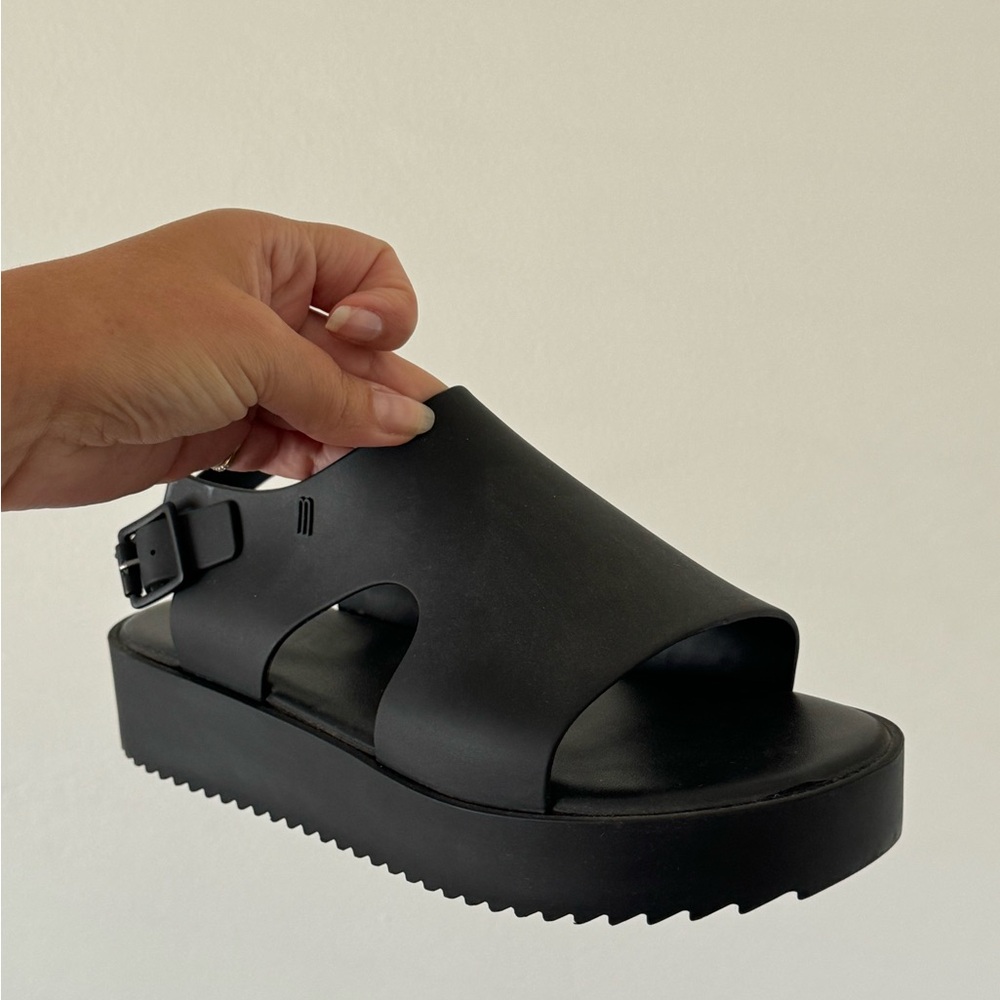 Melissa Black Flatform Sandals - Size 10 US